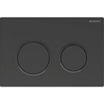 Pulsador Omega20 de Geberit. Doble descarga: negro mate lacado, negro